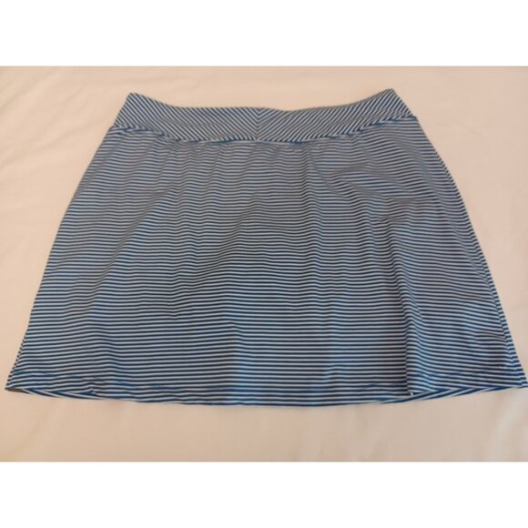 Title Nine Skort Skirt Womens Sz L Blue Striped Buttah Golf Tennis Pickleball - Picture 5 of 9